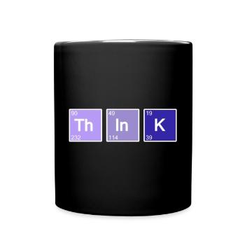 Think (blue) - Full Colour Mug - black - Front