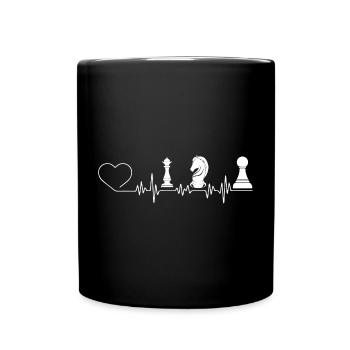 Battement de coeur jeux d'échecs - Mug uni - noir - Devant