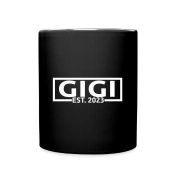 Gi Gi Est. 2023, Oma To Be, Schwangerschaft enthüllen - Tasse einfarbig - Schwarz - Vorne