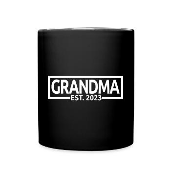 Grandma Est. 2023, Grandma To Be, Pregnancy Reveal - Full Colour Mug - black - Front