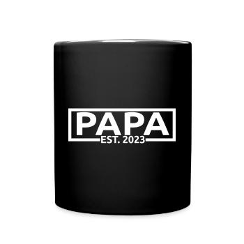 Papa Est. 2023, Papa To Be, Révélation de grossesse - Mug uni - noir - Devant