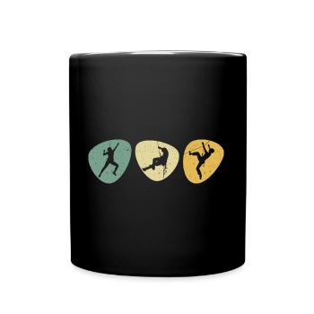 Klettern Kletterer Kletterhalle Boulder Bouldern - Tasse einfarbig - Schwarz - Vorne