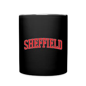 Sheffield Retro Varsity Lettering - Tasse einfarbig - Schwarz - Vorne
