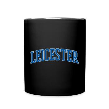 Leicester Lettering Shirt – UK City Motif - Full Colour Mug - black - Front