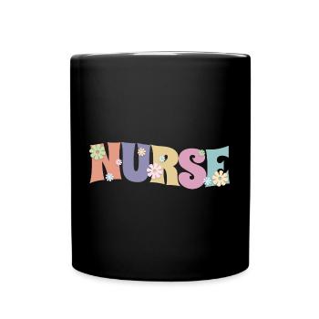 Cool Flower Nurse Cadeau pour les infirmières futures infirmières - Mug uni - noir - Devant