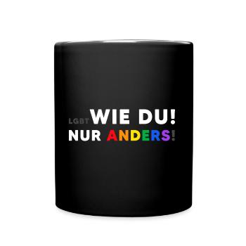 LGBT Regenbogen Mensch LGBTQ+ - Tasse einfarbig - Schwarz - Vorne