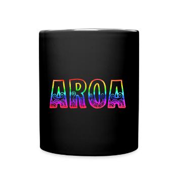 aroa rs regenbogen - Tasse einfarbig - Schwarz - Vorne