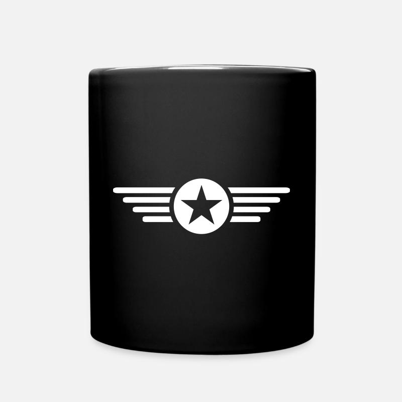 Ich bin ein Stern mit Flügel - Tasse einfarbig - Schwarz