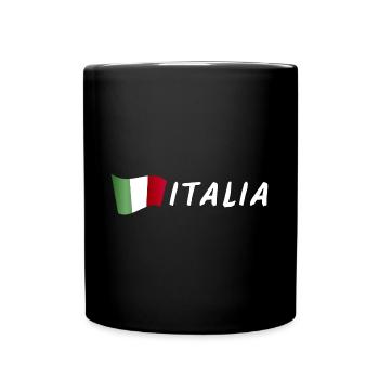 ITALIA lettering with flag - Full Colour Mug - black - Front
