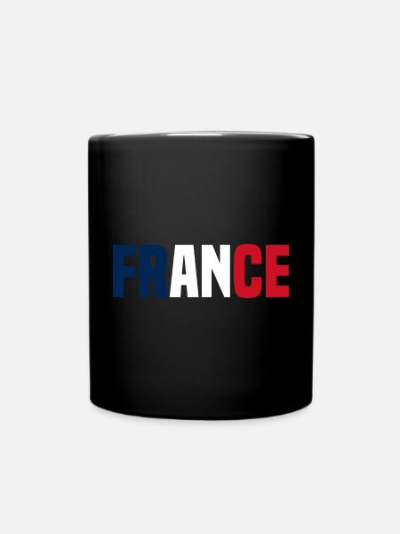 Frankreich - Tasse einfarbig - Schwarz