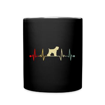 Terrier Russe Noir Heartbeat Vintage - Mug uni - noir - Devant
