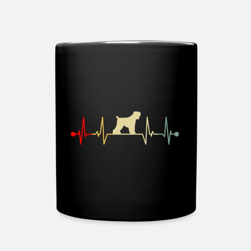Black Russian Terrier Herzschlag Vintage - Tasse einfarbig - Schwarz
