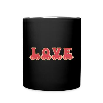 LIEBE LOVE TRAIN ZUG - Full Colour Mug - black - Front