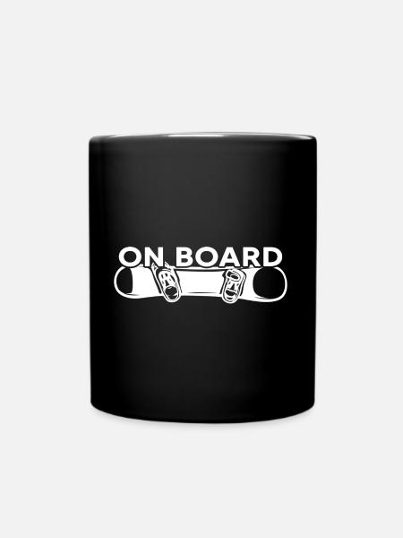 snowboard "on board snowboarder" - Tasse einfarbig - Schwarz