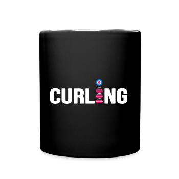 Curling curling curling stone curl - Full Colour Mug - black - Front