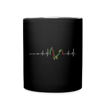 Heartbeat Chart Neon - Full Colour Mug - black - Front