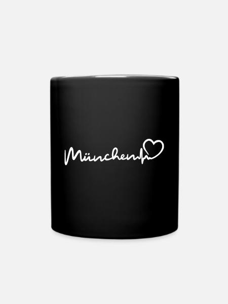 München Herzschlag - Tasse einfarbig - Schwarz