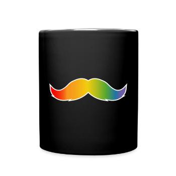 LGBT Regenbogen Bart LGBT lgbtqi queer - Tasse einfarbig - Schwarz - Vorne