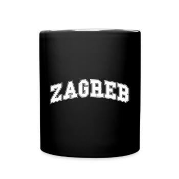 ZAGREB Retro Schriftzug – Kroatien Design - Tasse einfarbig - Schwarz - Vorne