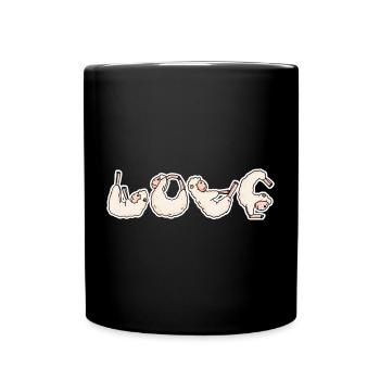 Les moutons AIMENT le yoga - Mug uni - noir - Devant