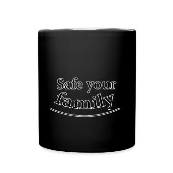Protégez votre famille - Mug uni - noir - Devant