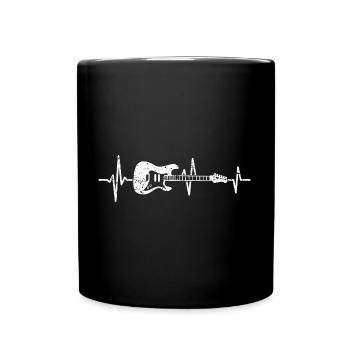 Guitar Heartbeat Electric Guitar Guitarist - Full Colour Mug - black - Front