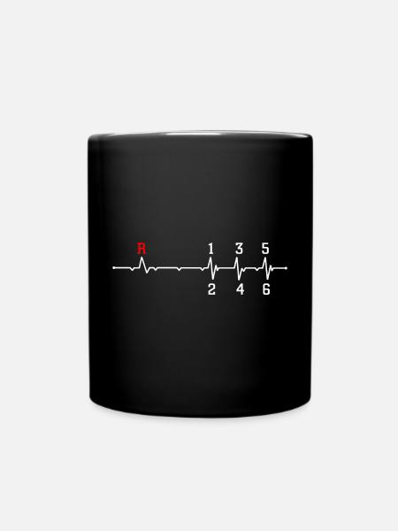 R Heartbeat Rhythm Conception de la ligne ECG - Mug uni - noir