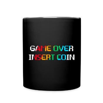 Game Over Insert Coin (dark) - Full Colour Mug - black - Front