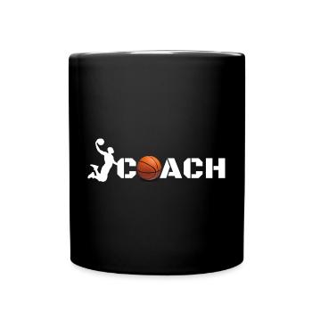 Basketball Coach Silhouette - Tasse einfarbig - Schwarz - Vorne