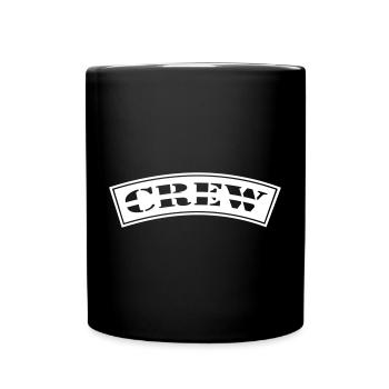 Crew gebogen Design Patch - Tasse einfarbig - Schwarz - Vorne