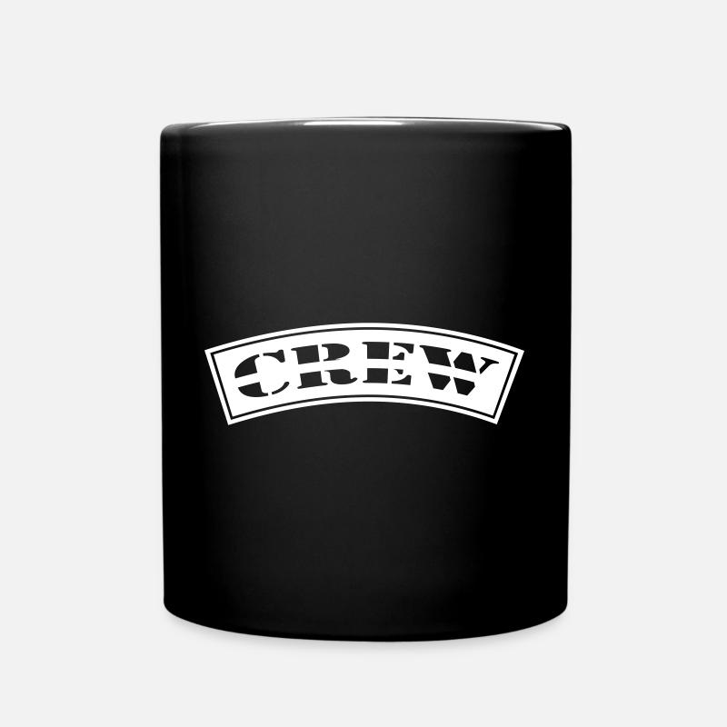 Crew gebogen Design Patch - Tasse einfarbig - Schwarz