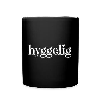 Hyggelig - skandinavische Gemütlichkeit (weiß) - Tasse einfarbig - Schwarz - Vorne