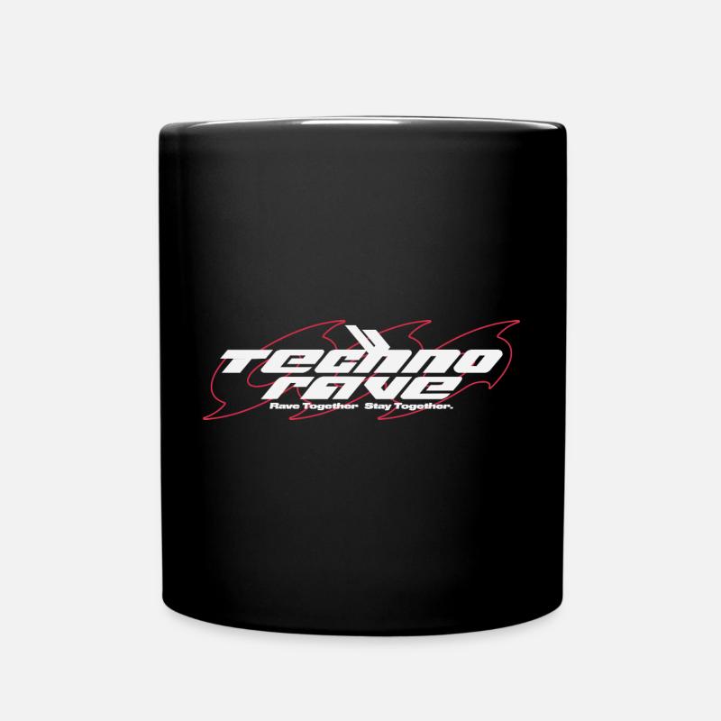 TECHNO RAVE | rave together stay togehter - Full Colour Mug - black