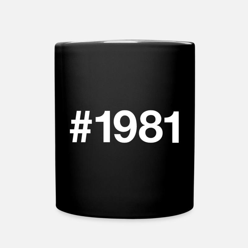 1981 Hashtag 45e anniversaire 45 ans - Mug uni - noir