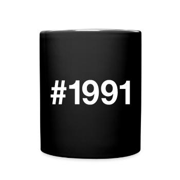 1991 Jahrgang 35 Jahre alt 35. Geburtstag - Tasse einfarbig - Schwarz - Vorne