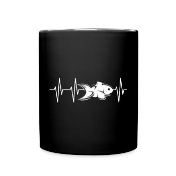 pulse fish fish animals icon logo team - Full Colour Mug - black - Front