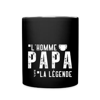 Papa, l'homme, le mythe, la légende. Cadeau père - Mug uni - noir - Devant