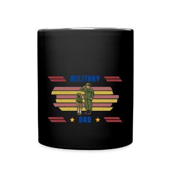 Papa Papa Fête des pères Soldat militaire - Mug uni - noir - Devant