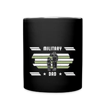 Papa Papa Fête des pères Soldat militaire - Mug uni - noir - Devant
