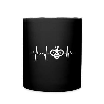 Imker Herzschlag - Tasse einfarbig - Schwarz - Vorne