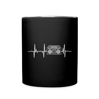 Musique hip hop oldschool Heartbeat - Mug uni - noir - Devant