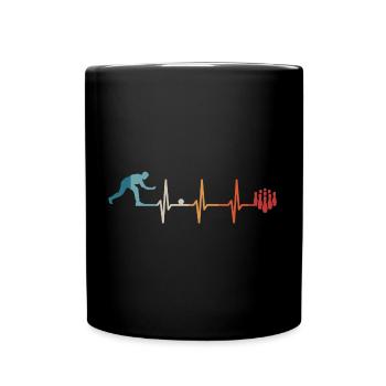 Bowling Bowling Bowling Heartbeat Bowling Alley Bowling Tour - Full Colour Mug - black - Front