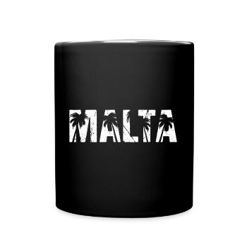 Malta Palmen - Tasse einfarbig - Schwarz - Vorne