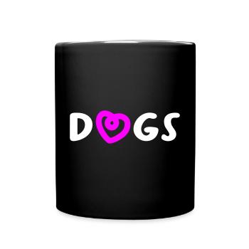 Dogs Herz Hunde Hundeliebe Liebe Love Wauwau Fan - Tasse einfarbig - Schwarz - Vorne
