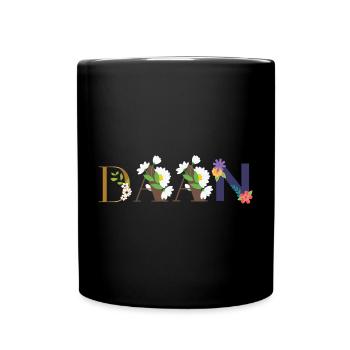 Nom DAAN décoré de fleurs - Mug uni - noir - Devant