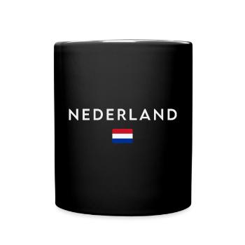 Drapeau de la Hollande, fierté néerlandaise - Mug uni - noir - Devant
