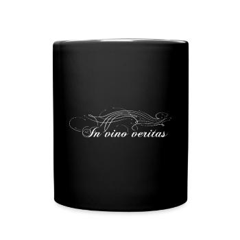 In vino veritas Plinius Im Wein liegt die Wahrheit - Tasse einfarbig - Schwarz - Vorne