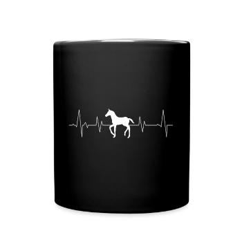 Poulain avec un battement de cœur - Mug uni - noir - Devant