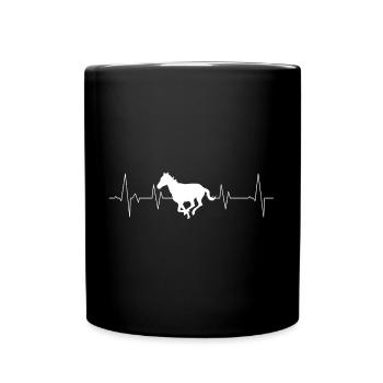 Cœur de cheval blanc - Mug uni - noir - Devant