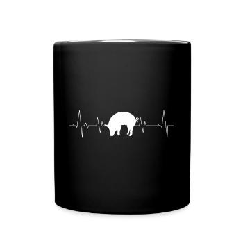 Pig farming shirt heartline - Full Colour Mug - black - Front